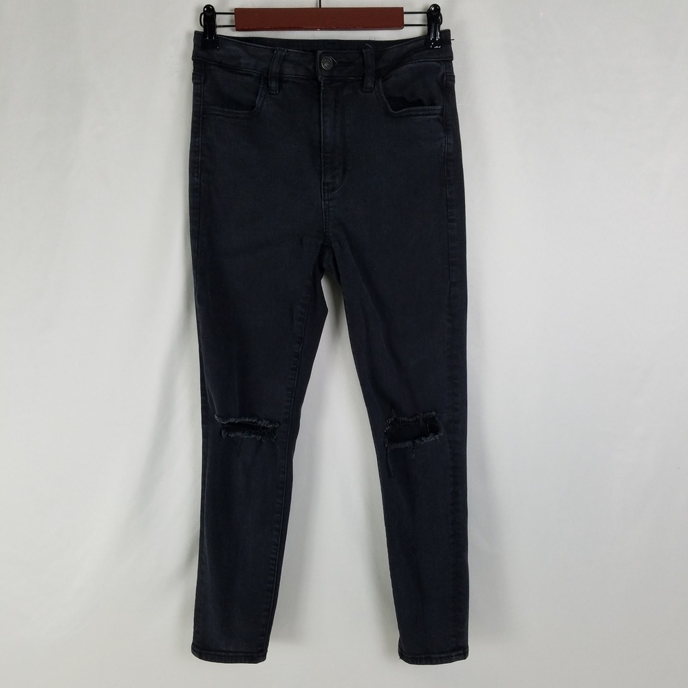American Eagle Next Level Stretch Skinny Jeans Black Size 6 Short‎ Denim